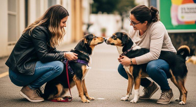 Dog and family in Brazil during flood relief efforts with volunteers