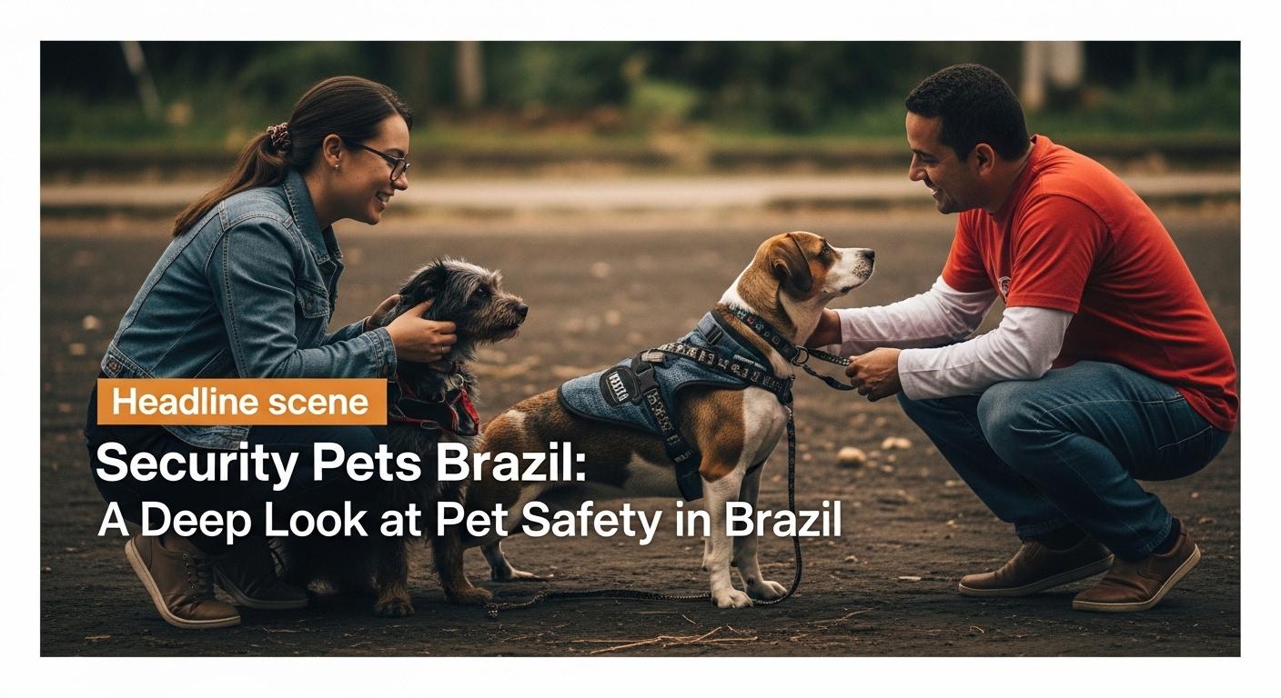 Smart pet security devices and pets in a Brazilian home.