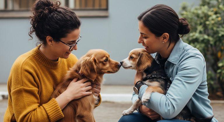 Brazilian urban scene featuring a pet GPS collar and a tracking app on a smartphone.