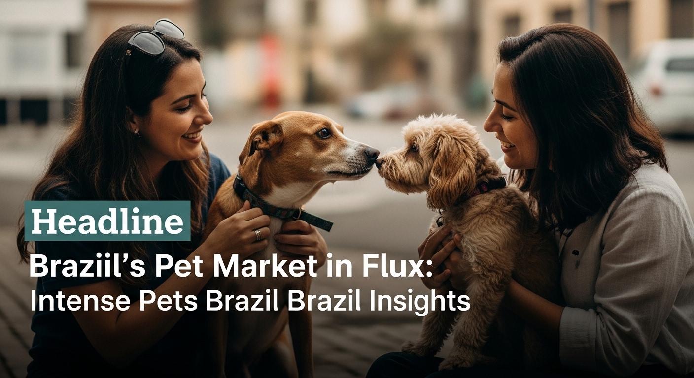 Busy Brazilian pet shop in an urban setting illustrating intense Pets Brazil market dynamics.