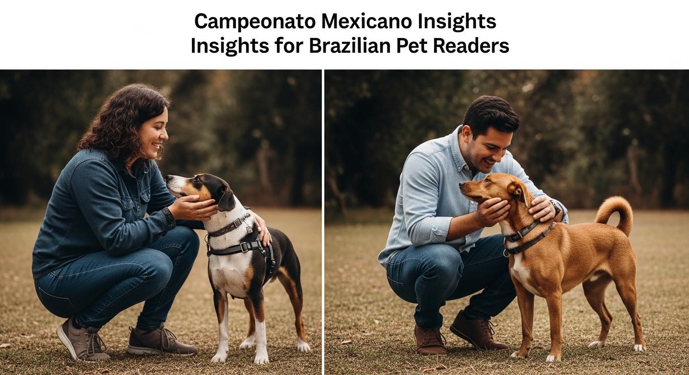 Brazilian pet owner and dog watching campeonato mexicano on TV