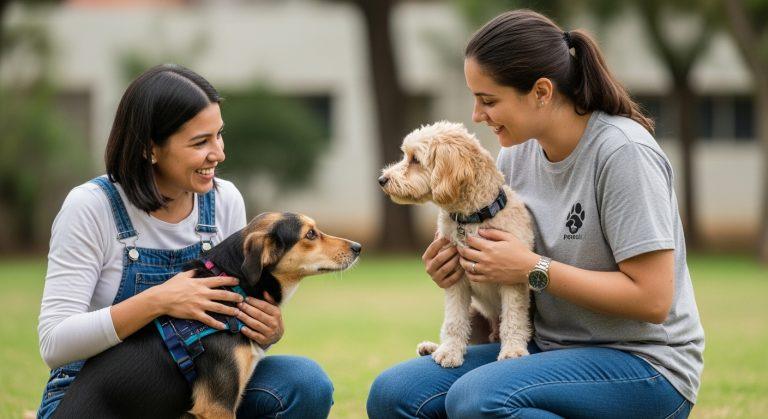 Dog and cat indoors with a forecast app, illustrating weather impacts on pet care in Brazil.