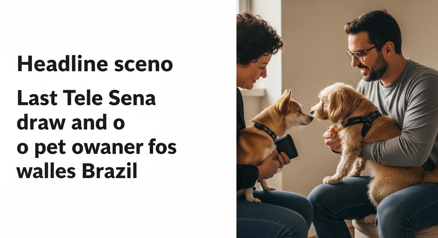 Pet owner at home considering Tele Sena draw and pet care budgeting in Brazil.