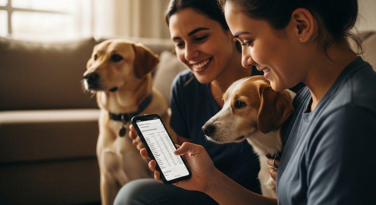 Tutor de pets lendo resultado da dupla sena em casa